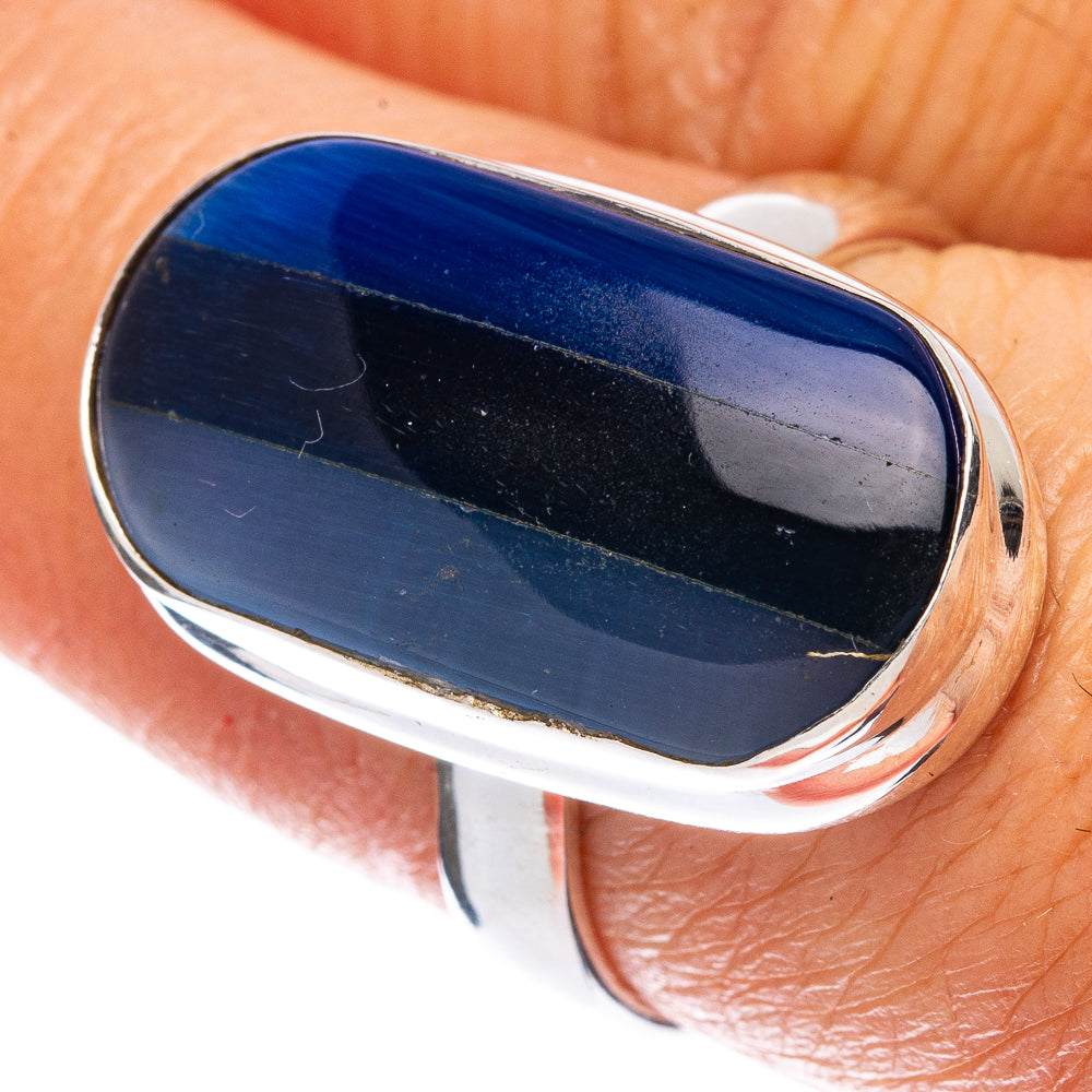 Blue Agate Ring Size 7.25 (925 Sterling Silver) R146714