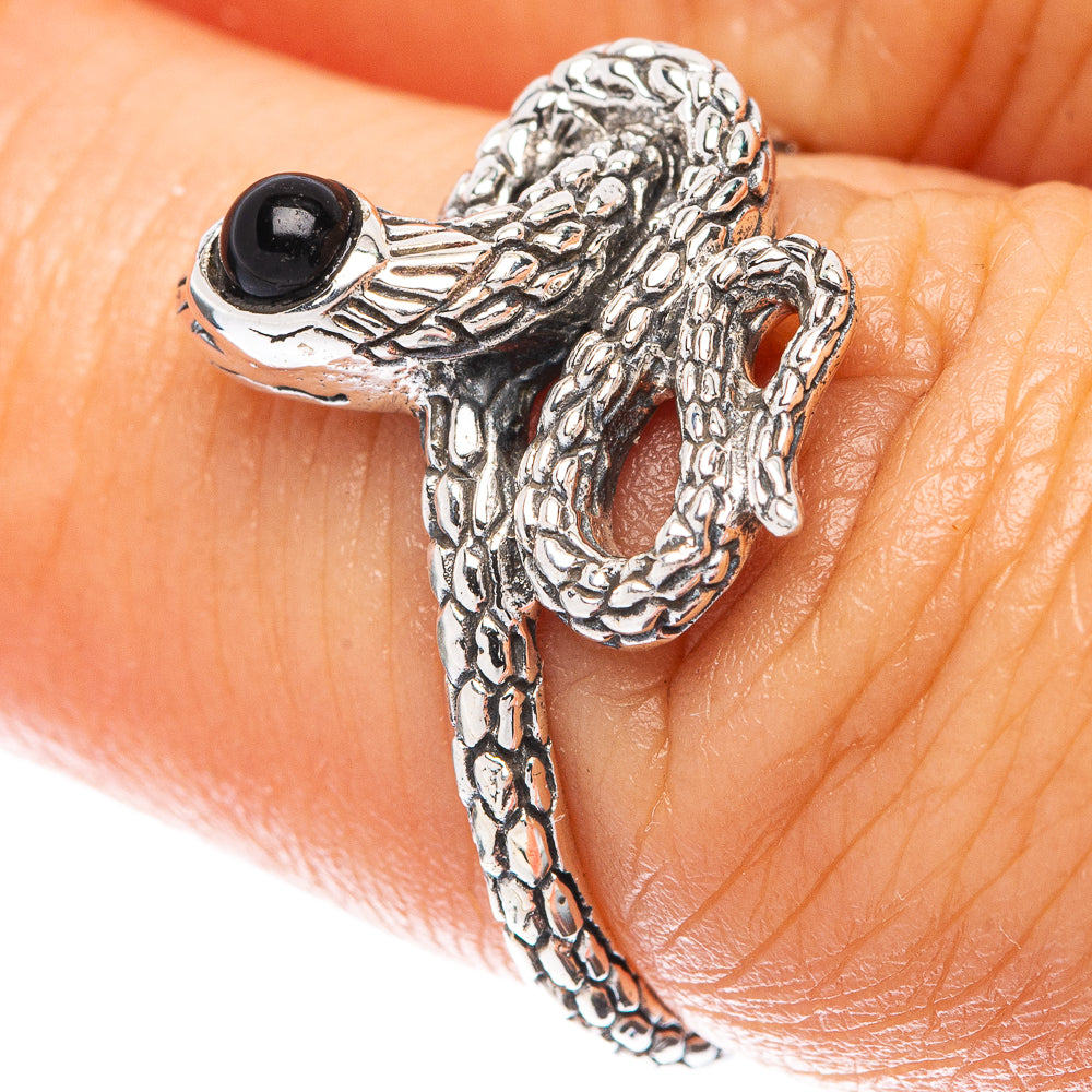 Black Onyx Snake 925 Sterling Silver Ring Size 6.75 (925 Sterling Silver) R5470