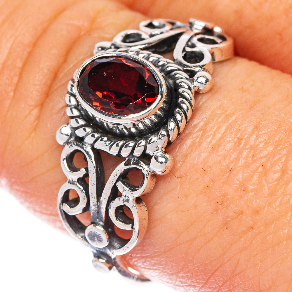 Garnet Ring Size 9 (925 Sterling Silver) R1478