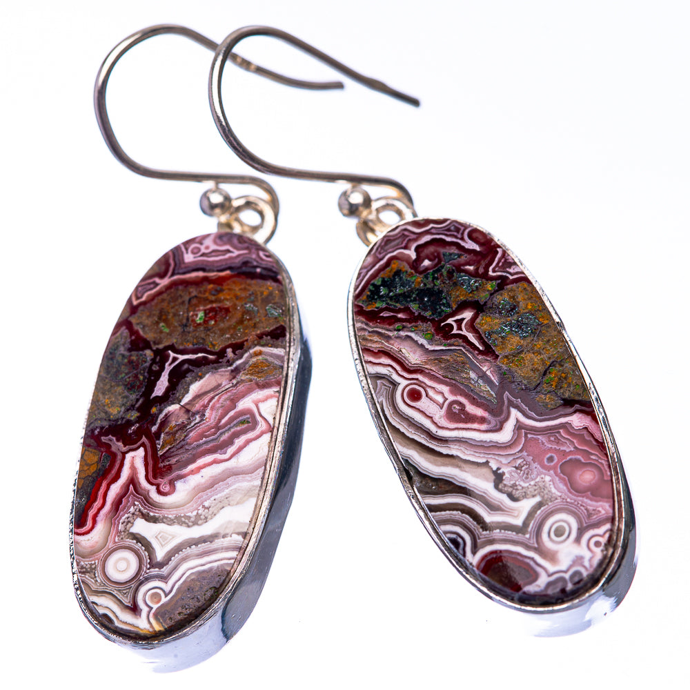 Crazy Lace Agate 925 Sterling Silver Earrings 1 5/8" (925 Sterling Silver) EARR432208