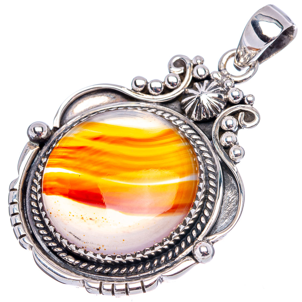 Premium Botswana Agate Pendant 1 3/4" (.925 Sterling Silver)