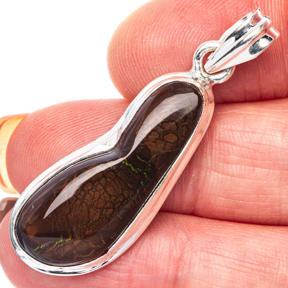 Mexican Fire Agate Pendant 1 5/8" (925 Sterling Silver) P41868