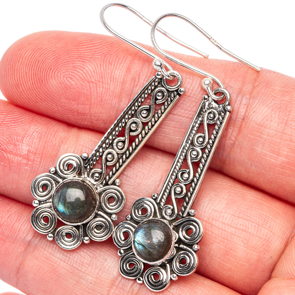Labradorite Earrings 2" (925 Sterling Silver) E433170