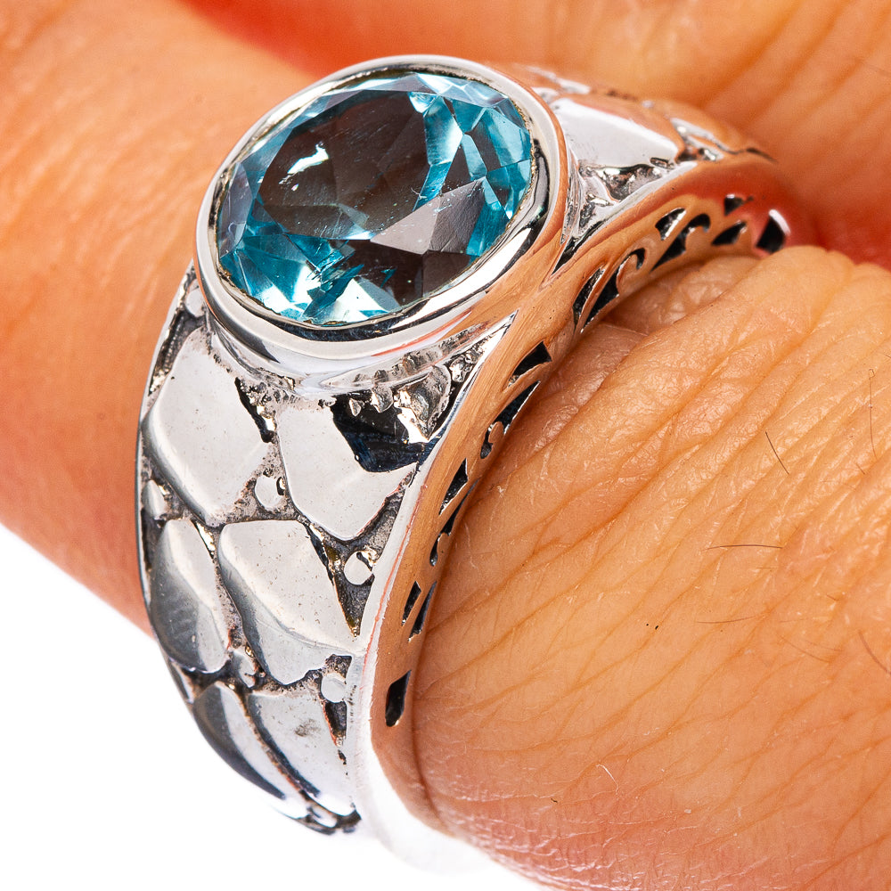 Blue Topaz Ring Size 6.75 (925 Sterling Silver) R146372