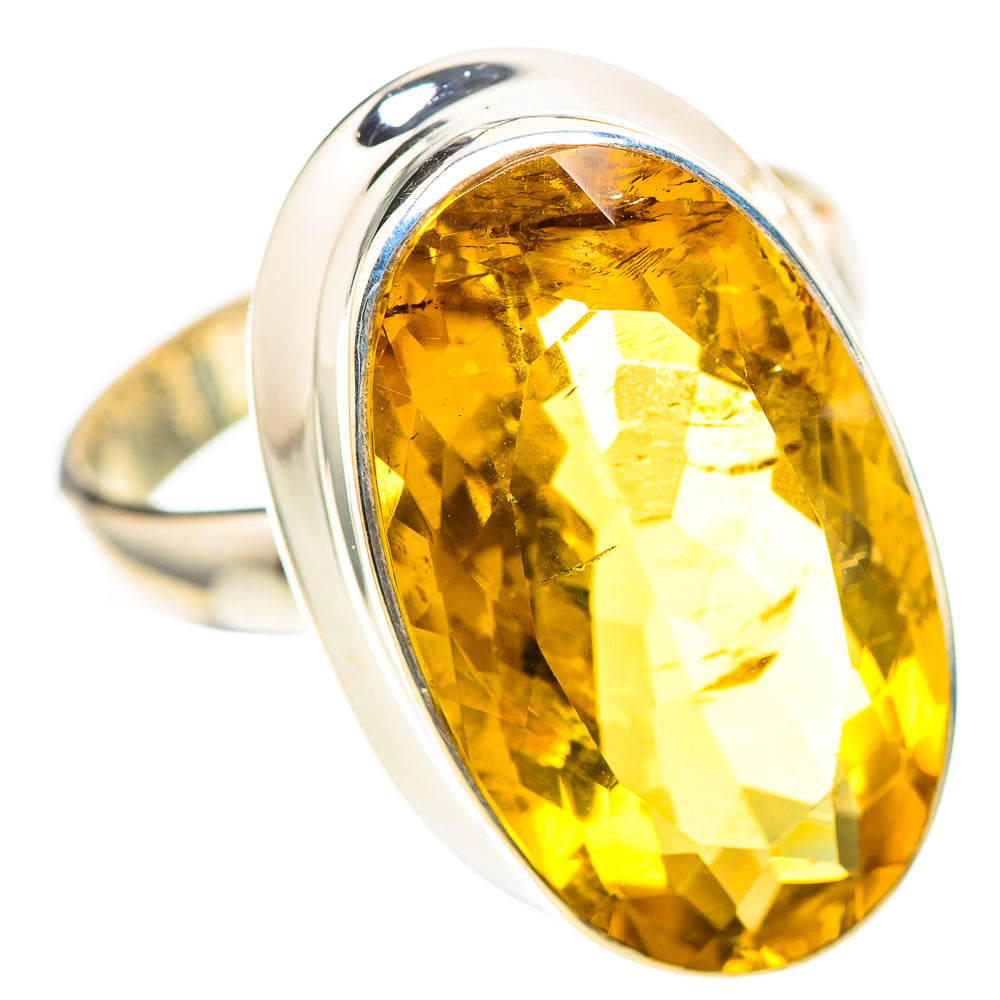 Large Faceted Citrine Ring Size 10 (925 Sterling Silver) RING139298