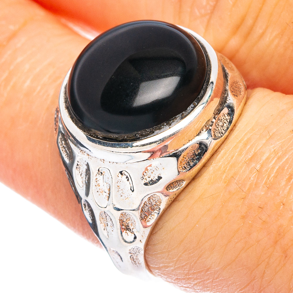 Black Onyx Ring Size 7.5 (925 Sterling Silver) R4839