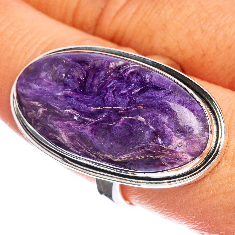 Large Charoite Ring Size 9.5 (925 Sterling Silver) R144363