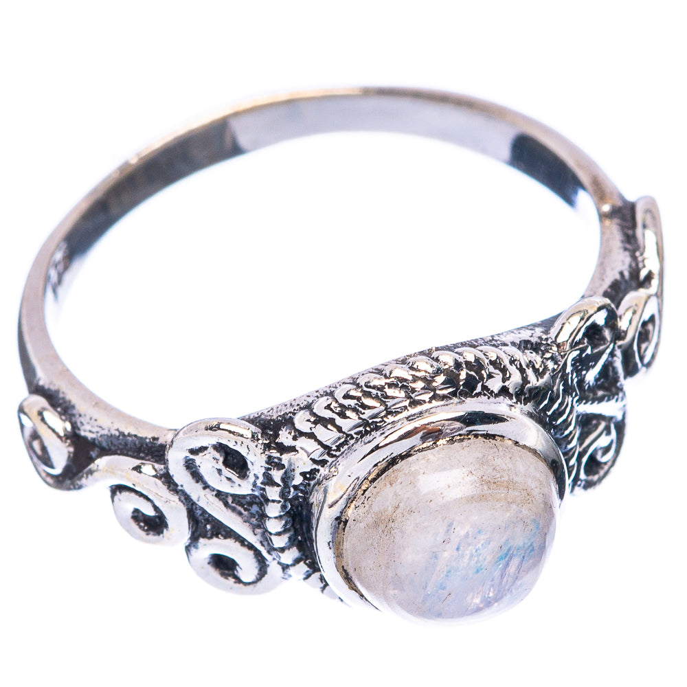 Rainbow Moonstone Dainty Ring Size 7.5 (925 Sterling Silver) R5882