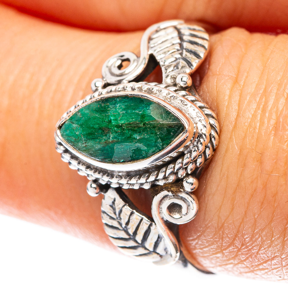 Green Sillimanite Leaf 925 Sterling Silver Ring Size 8 (925 Sterling Silver) R5346