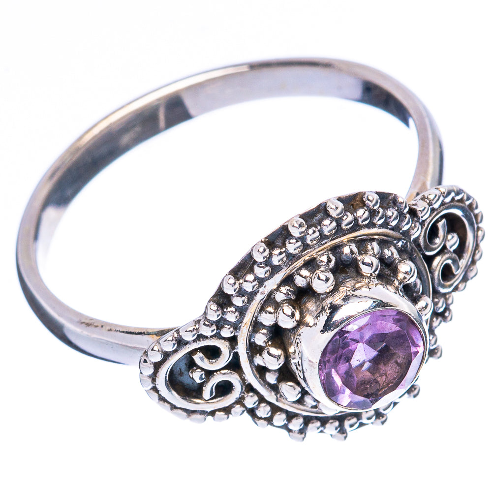 Value Faceted Amethyst Ring Size 7.25 (925 Sterling Silver) R3402