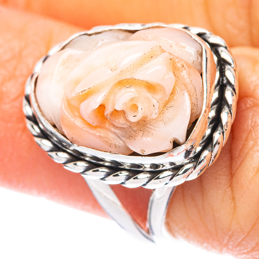 Carved Rose Ring Size 6.25 (925 Sterling Silver) R3951