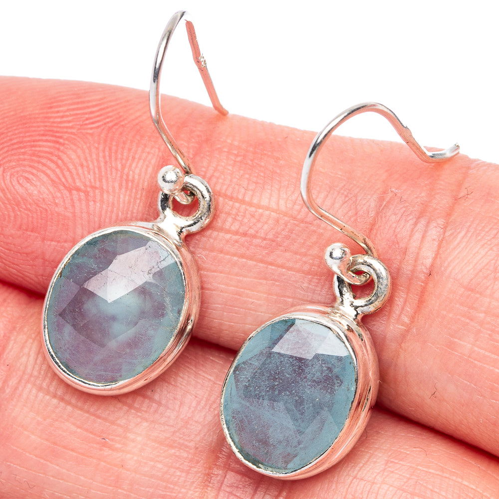 Aquamarine Earrings 1 1/8" (925 Sterling Silver) E433173