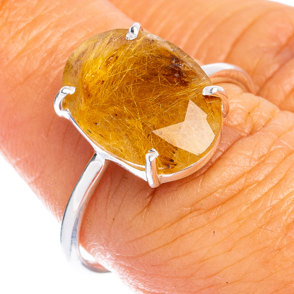 Rutilated Quartz Ring Size 7.75 (925 Sterling Silver) R8502