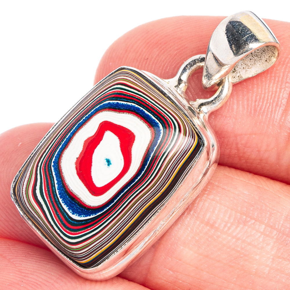 Fordite Pendant 1 1/4" (925 Sterling Silver) P39789