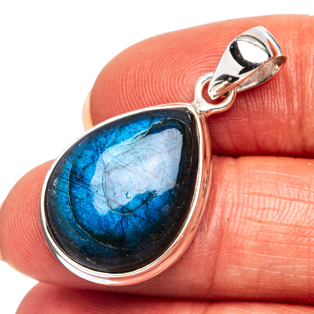 Labradorite Pendant 1 1/4" (.925 Sterling Silver)