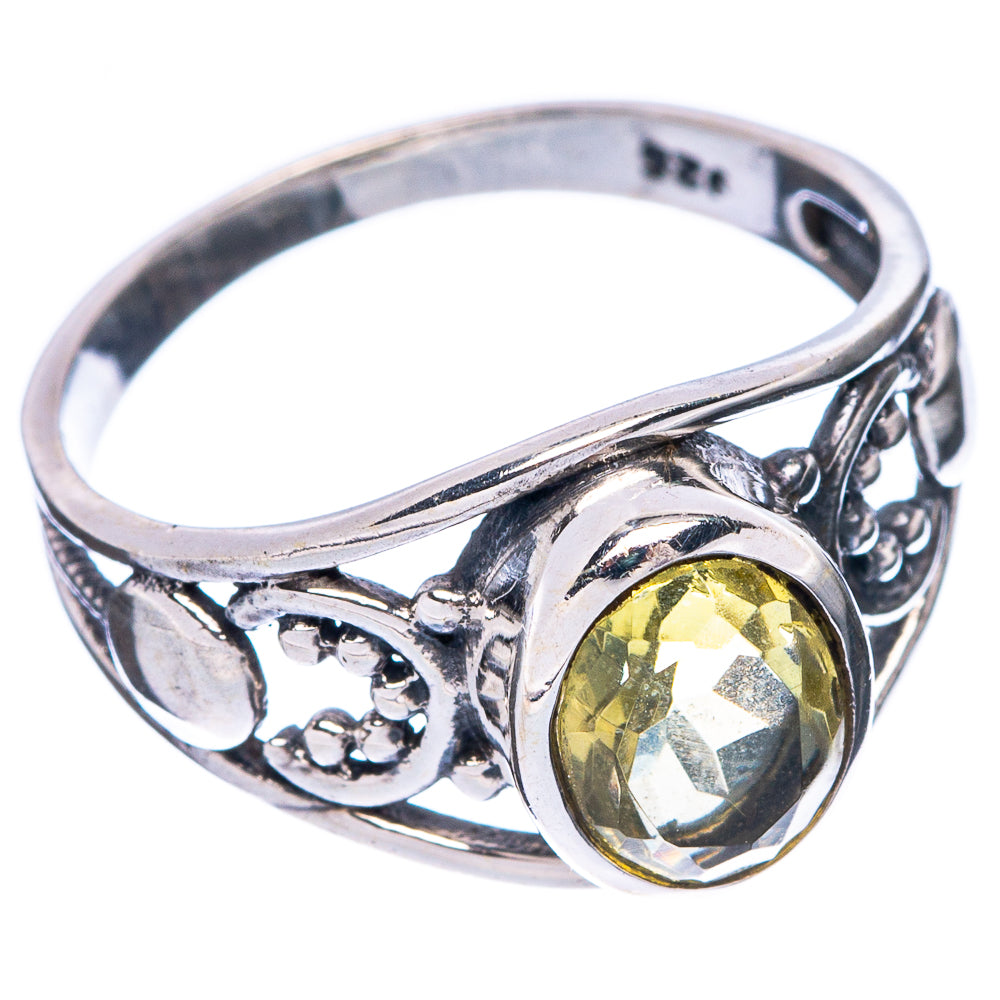 Faceted Citrine Dainty Ring Size 6.5 (925 Sterling Silver) R6027