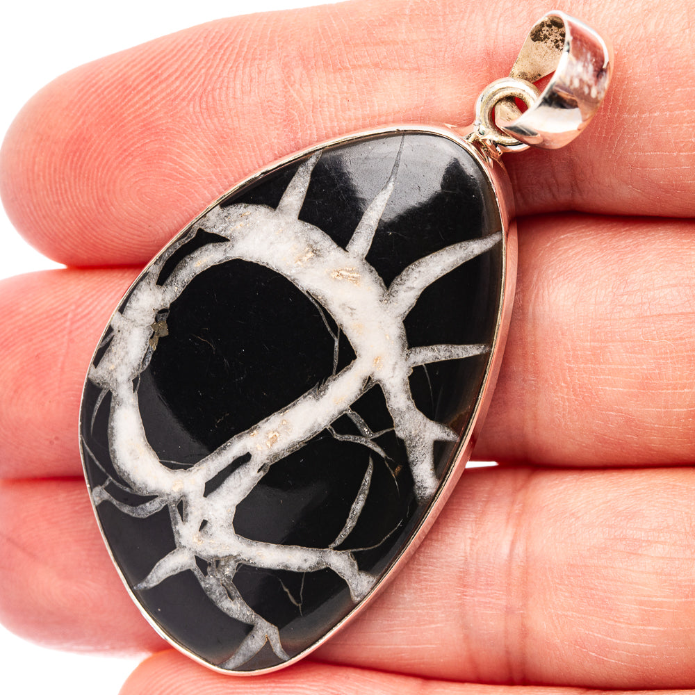 Septarian Gronates Pendant 2 1/8" (.925 Sterling Silver)