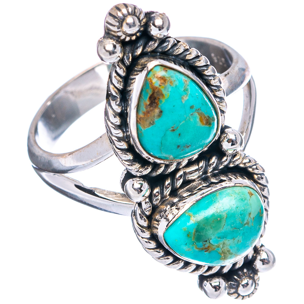 Native Style Mohave Turquoise Ring Size 8 (.925 Sterling Silver)