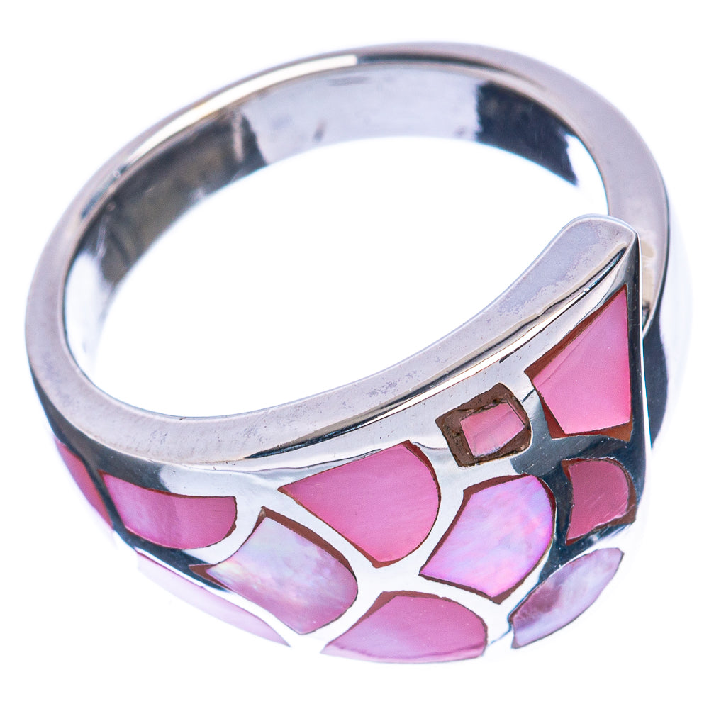 Mother Of Pearl Inlay Ring Size 6.5 (925 Sterling Silver) R2888