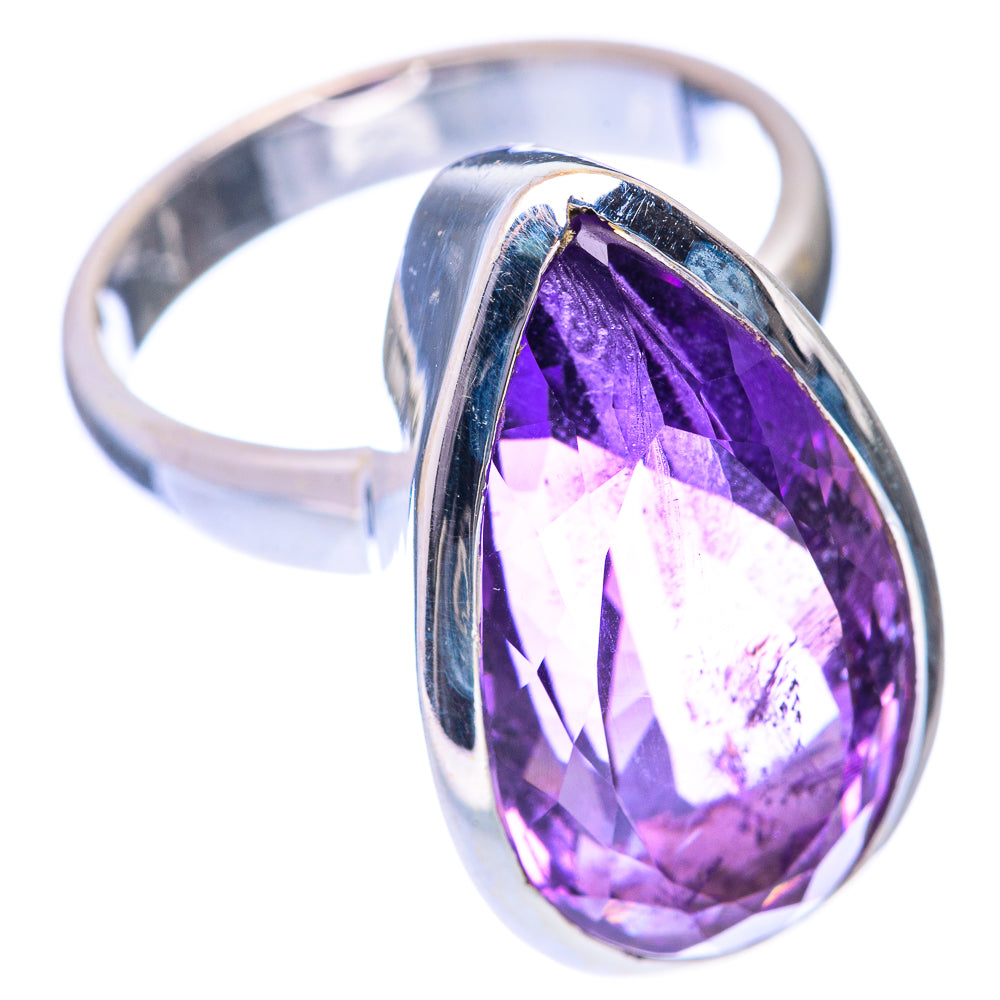 Faceted Amethyst Ring Size 8.25 (925 Sterling Silver) R140919