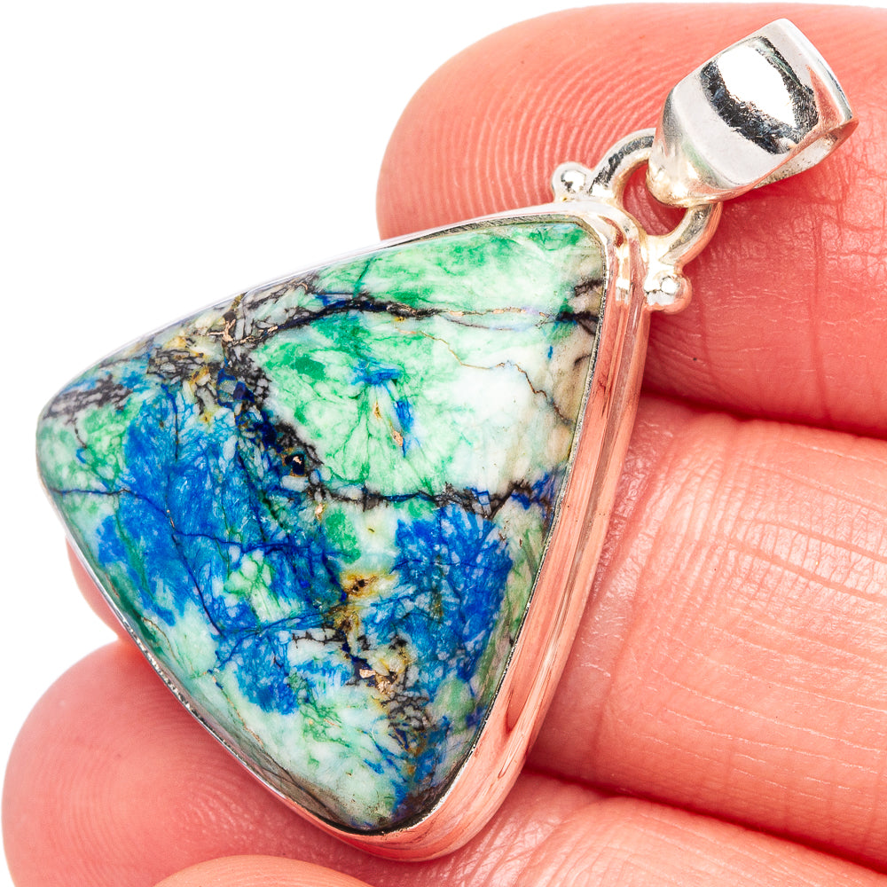 Azurite Pendant 1 3/8" (925 Sterling Silver) P44047