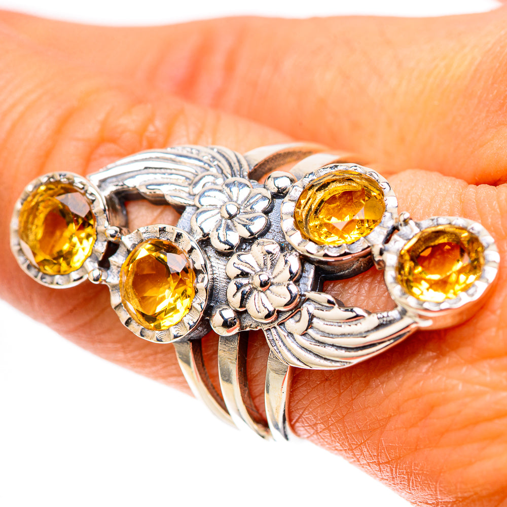 Large Faceted Citrine Ring Size 8 (925 Sterling Silver) RING138597