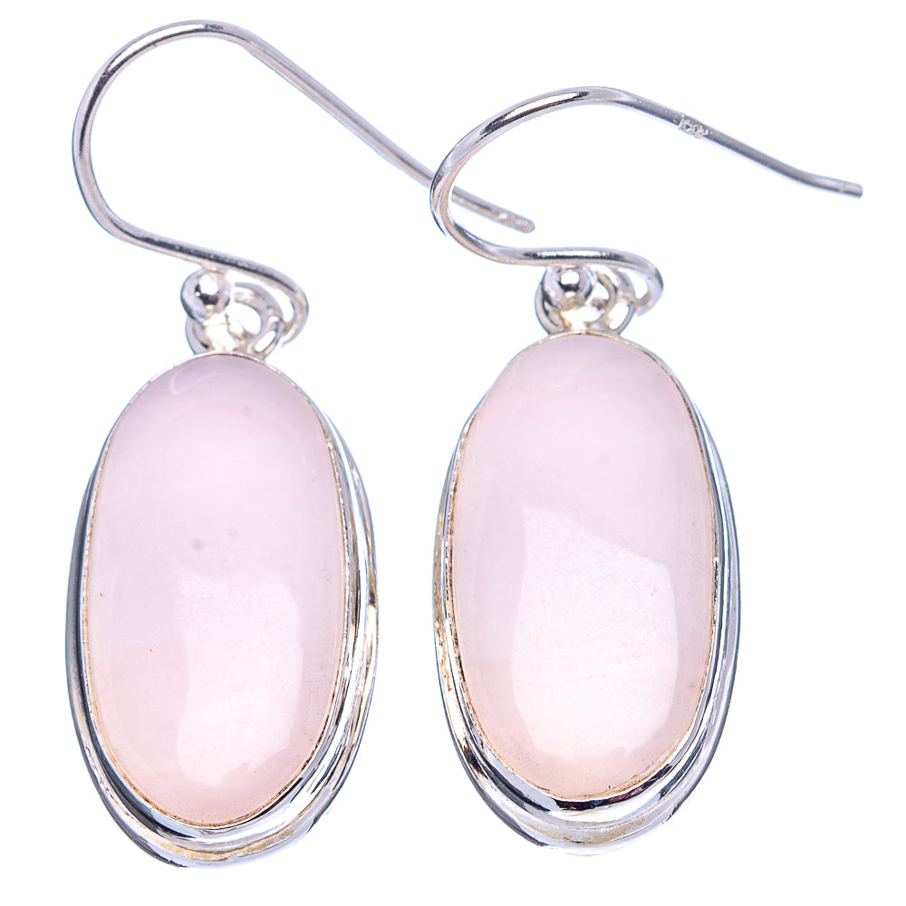 Pink Opal Earrings 1 3/8" (.925 Sterling Silver)