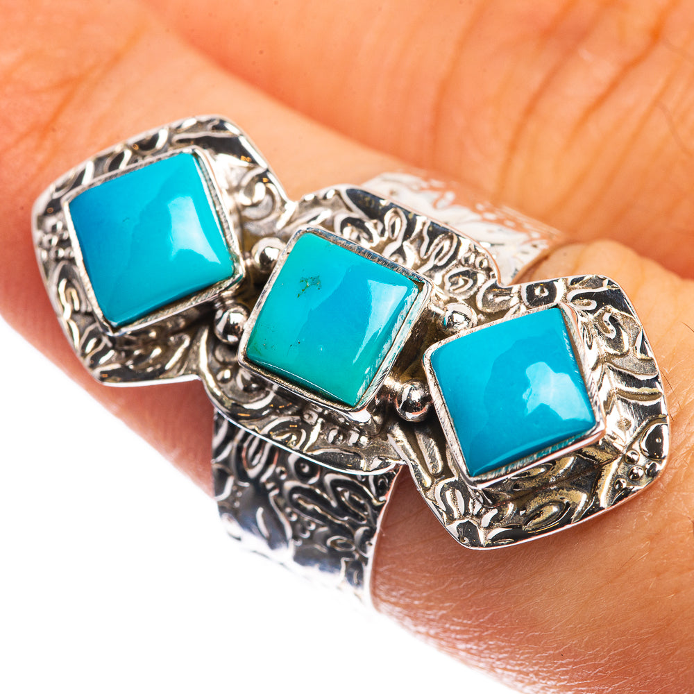 Sleeping Beauty Turquoise 925 Sterling Silver Ring Size 7.25