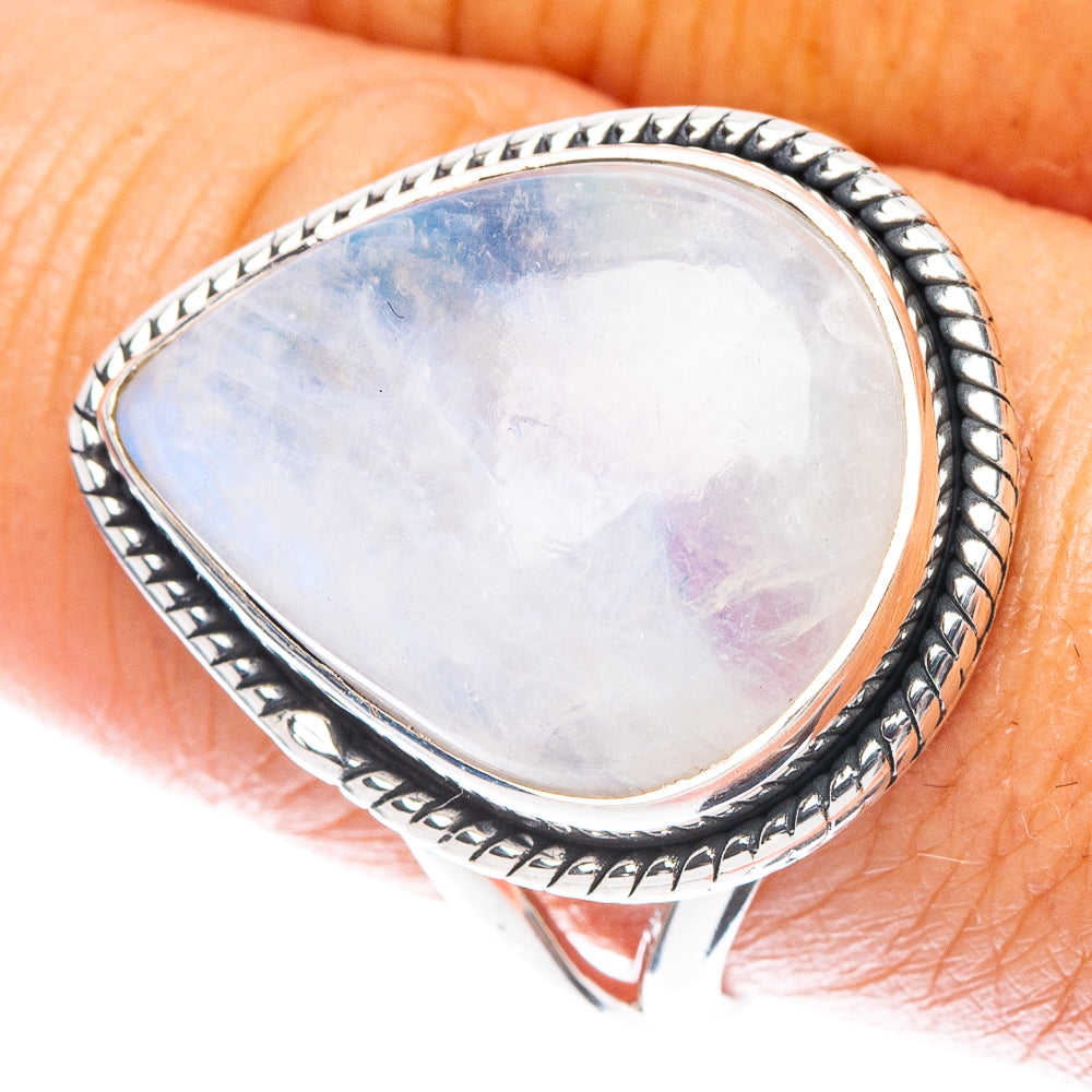 Rainbow Moonstone Ring Size 8.75 (925 Sterling Silver) R6932