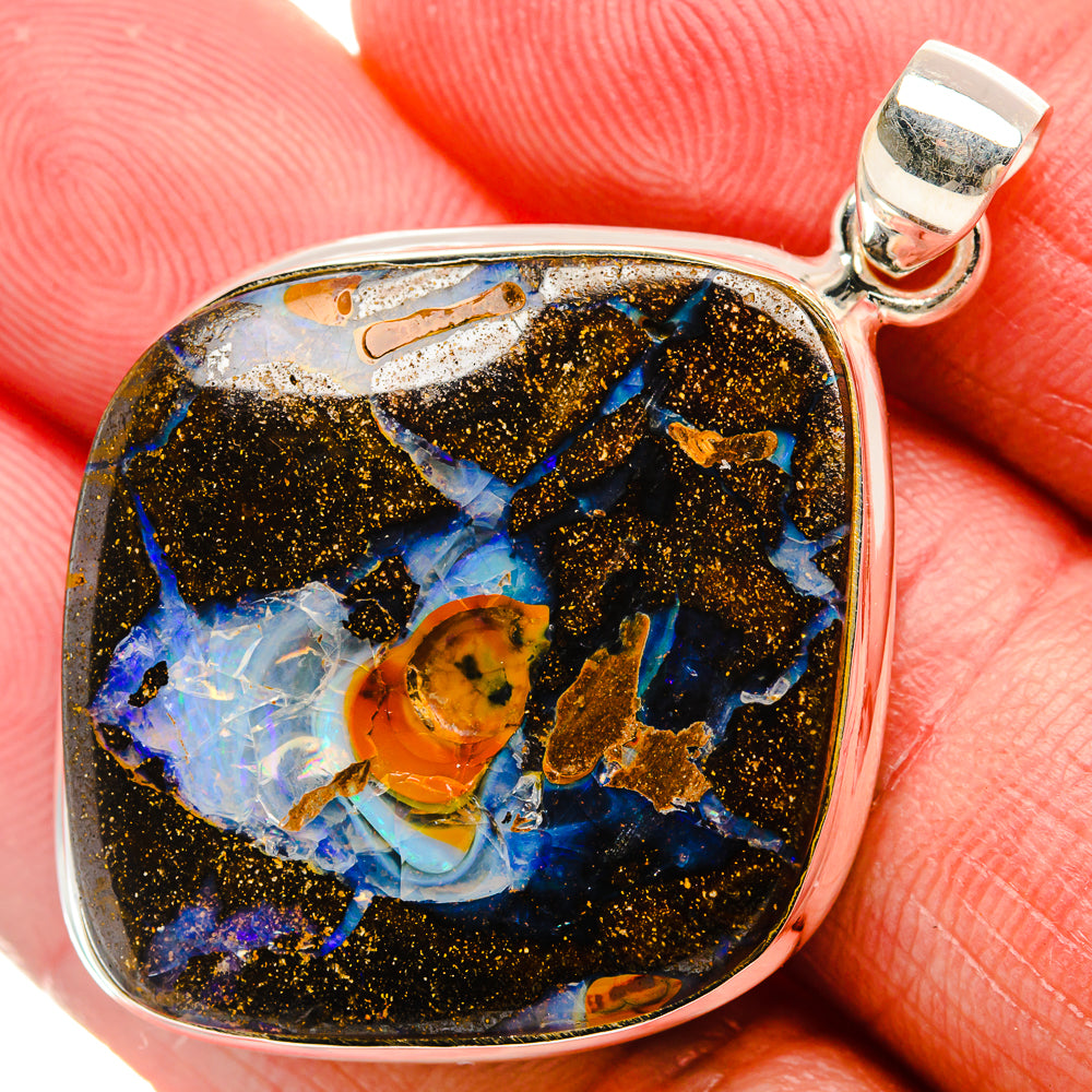 Australian Boulder OpalPendant 1 3/4" (925 Sterling Silver) PD37873