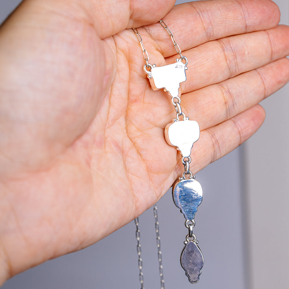 Number 8 Mine Turquoise Necklace 16 to 18" (.925 Sterling Silver)