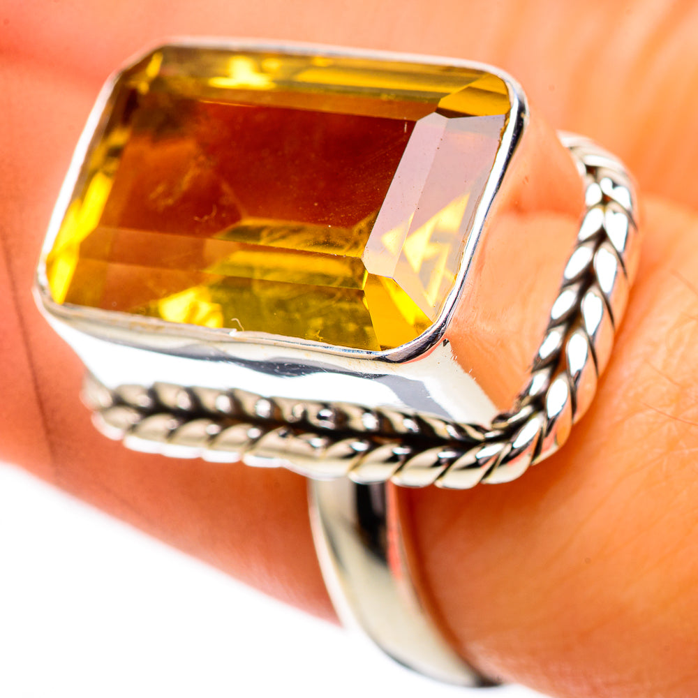 Faceted Citrine Ring Size 7.25 (925 Sterling Silver) RING139053