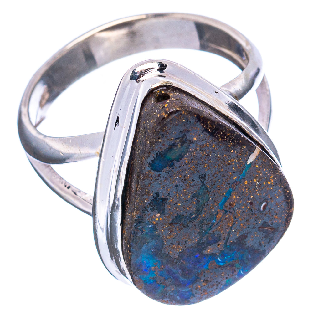 Rare Boulder Opal Ring Size 7.25 (.925 Sterling Silver)