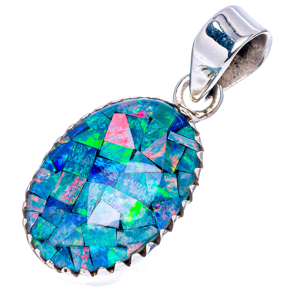 Rare Triplet Opal Pendant 1 1/4" (.925 Sterling Silver)