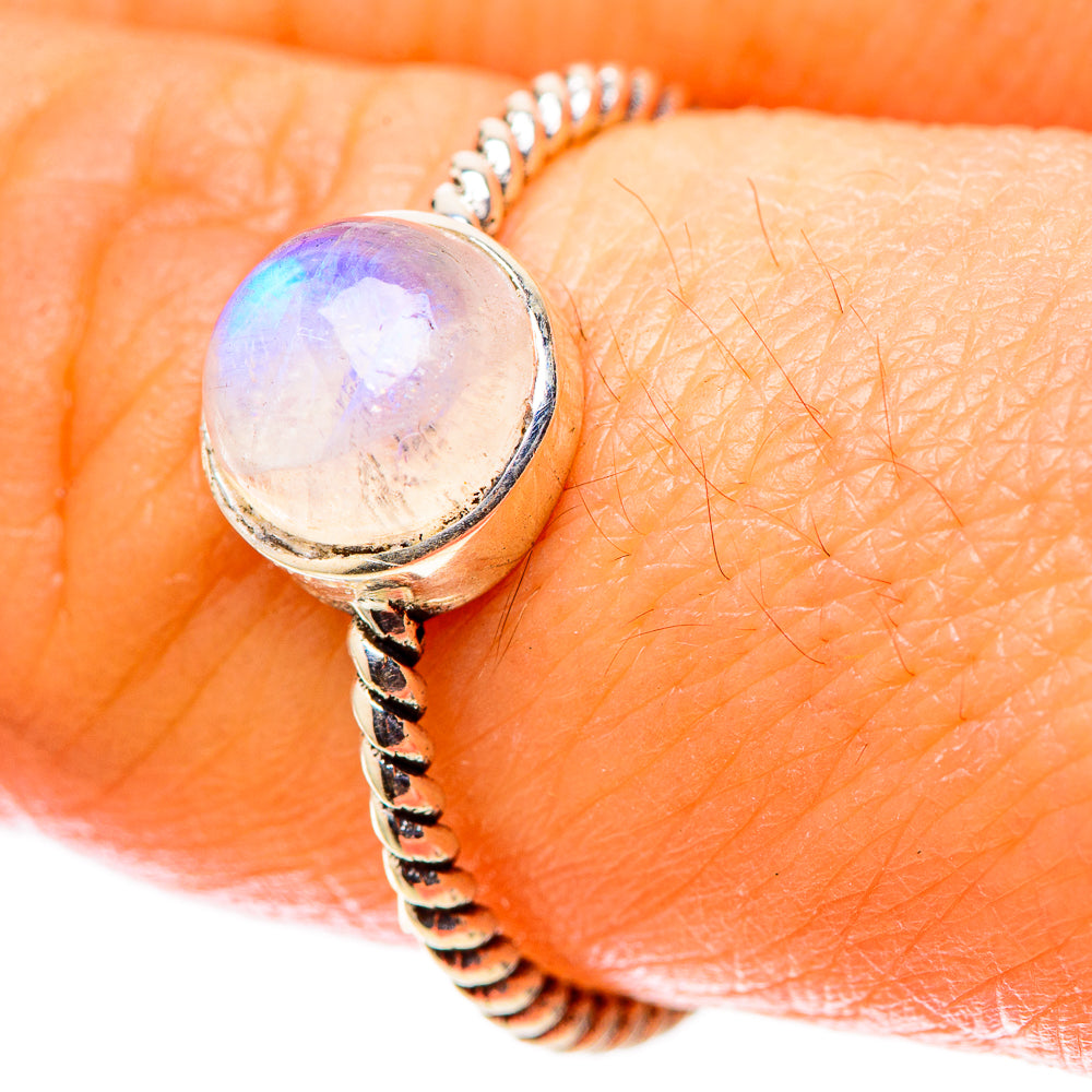 Rainbow Moonstone Dainty Ring Size 7 (925 Sterling Silver) RING138201