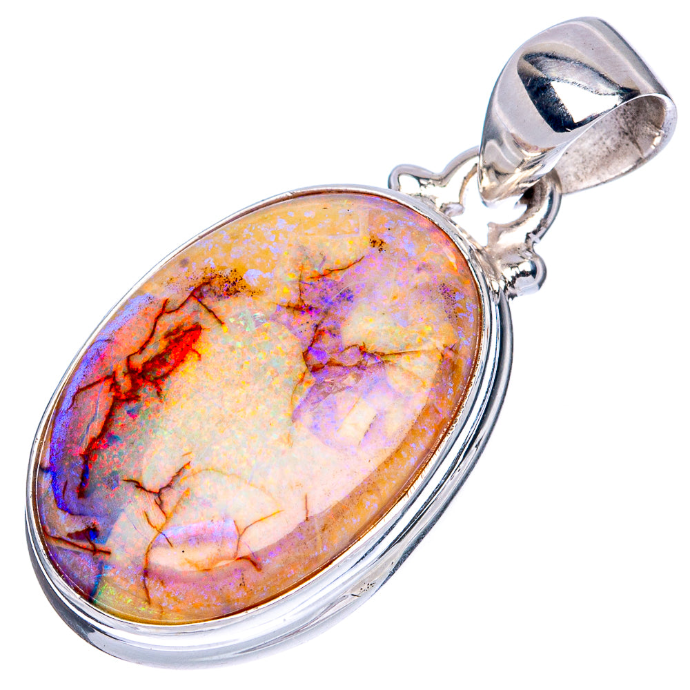 Rare Sterling Opal Pendant 1 1/4" (925 Sterling Silver) P42046