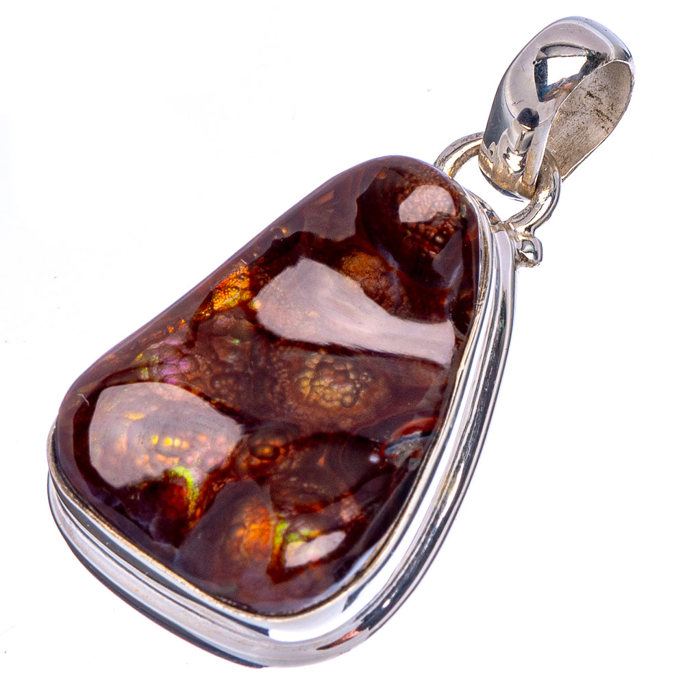 Rare Mexican Fire Agate Pendant 1 3/8" (.925 Sterling Silver)
