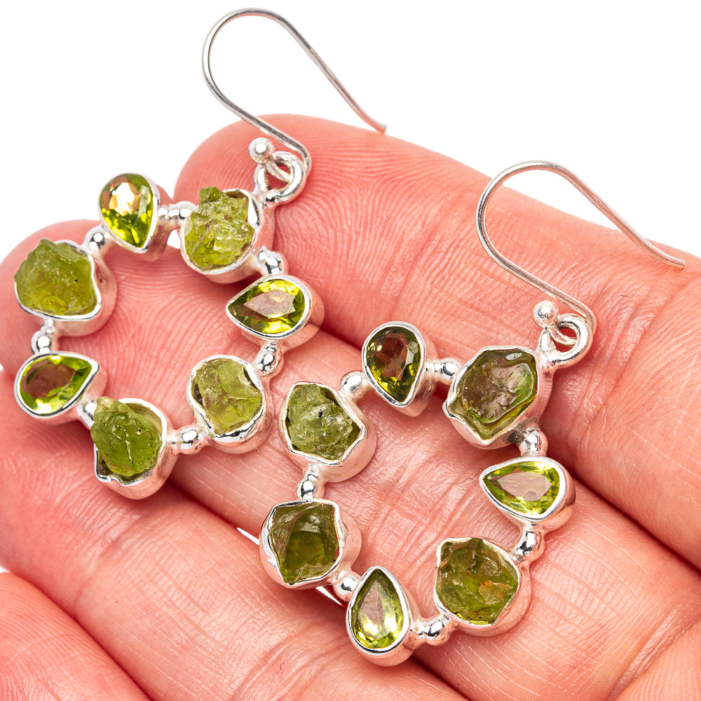 Premium Peridot Earrings 1 1/2" (925 Sterling Silver) E1596
