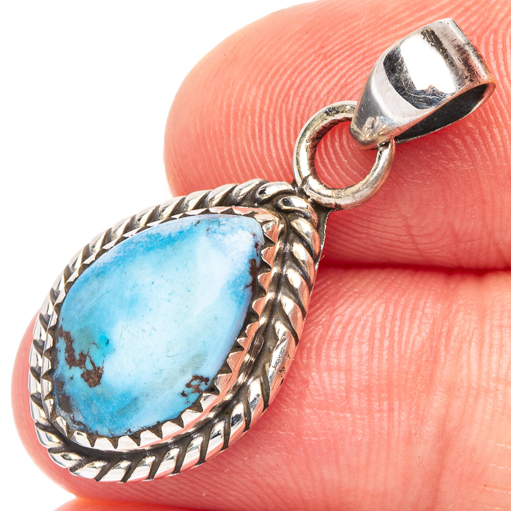 Rare Golden Hills Turquoise Pendant 1 1/4" (925 Sterling Silver) P44801