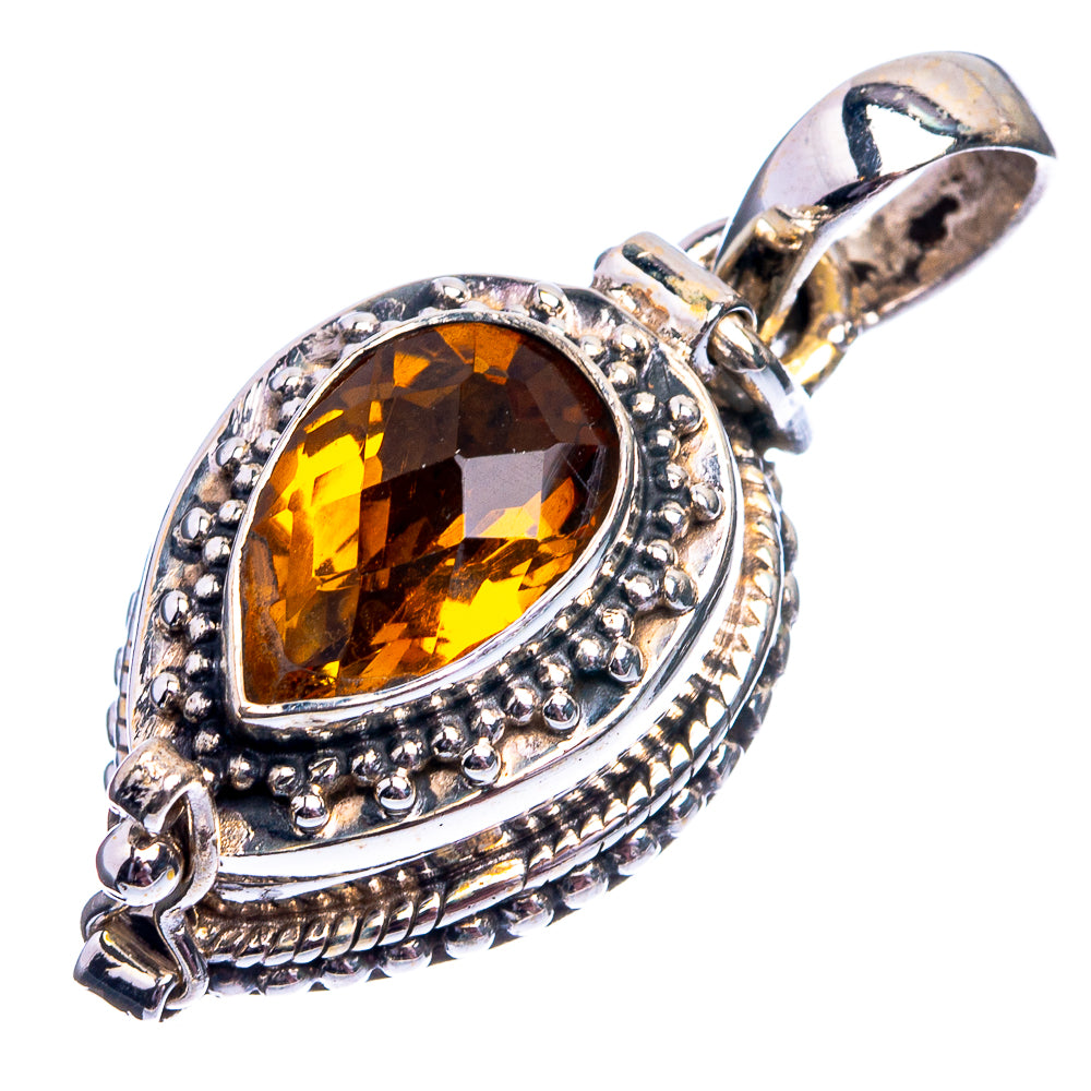 Poison Faceted Citrine Pendant 1 3/8" (925 Sterling Silver) P39040