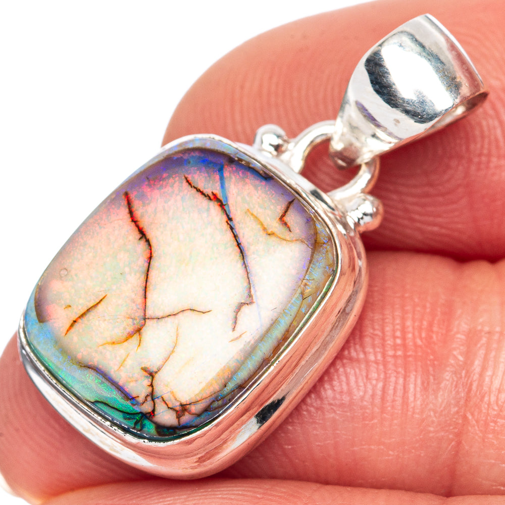 Rare Sterling Opal Pendant 1 1/8" (925 Sterling Silver) P41664