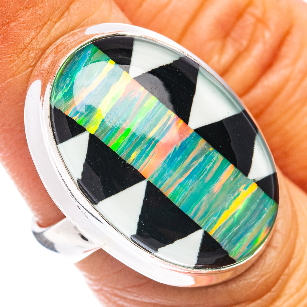 Premium Aura Opal Ring Size 5.75 (.925 Sterling Silver)