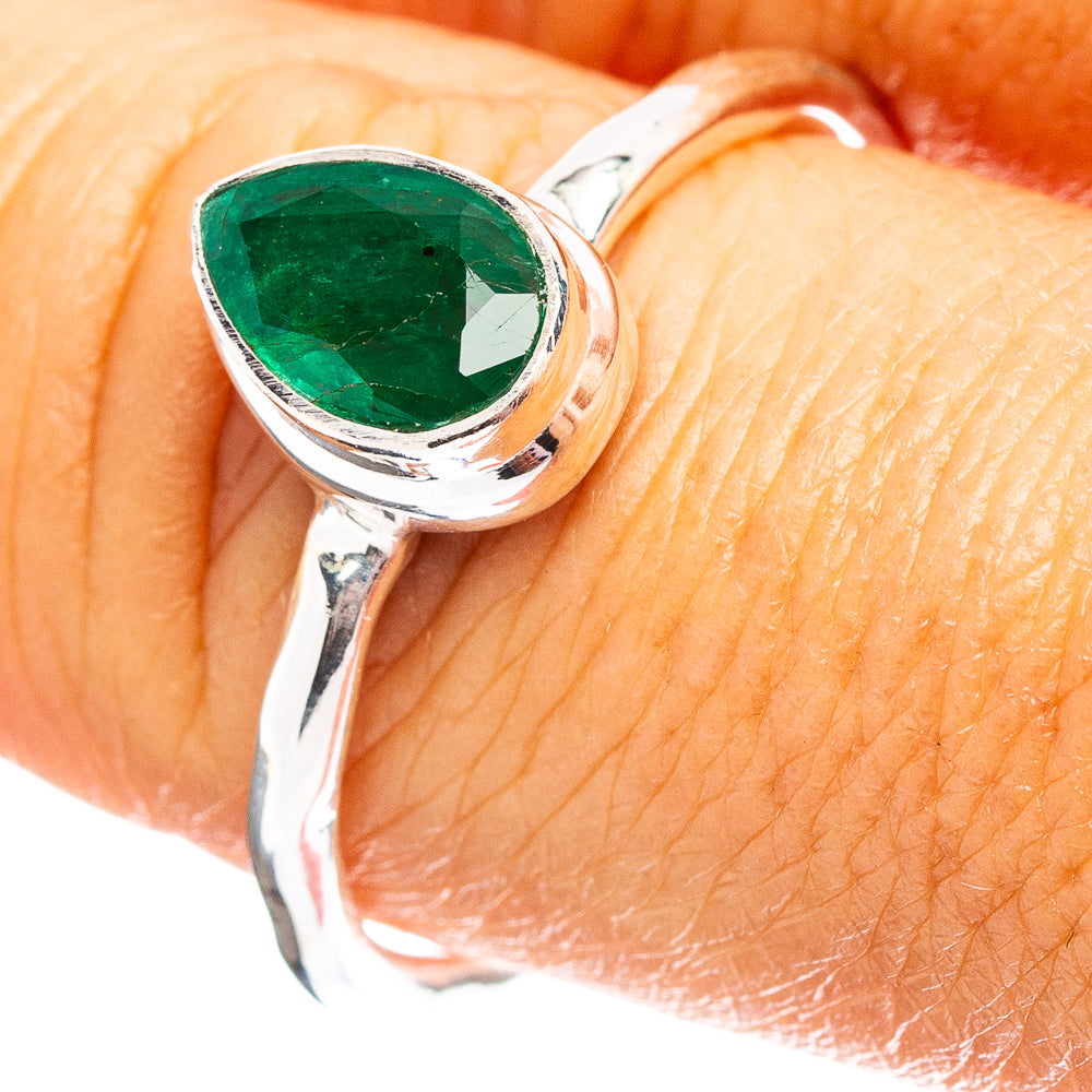 Premium Zambian Emerald Ring Size 9 (.925 Sterling Silver)