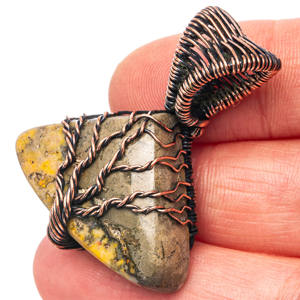 Bumblebee Jasper Tree of Life 1 1/2" (Oxidized Copper)