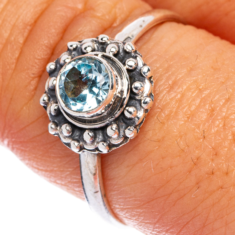 Blue Topaz Dainty Ring Size 9.25 (925 Sterling Silver) R145461