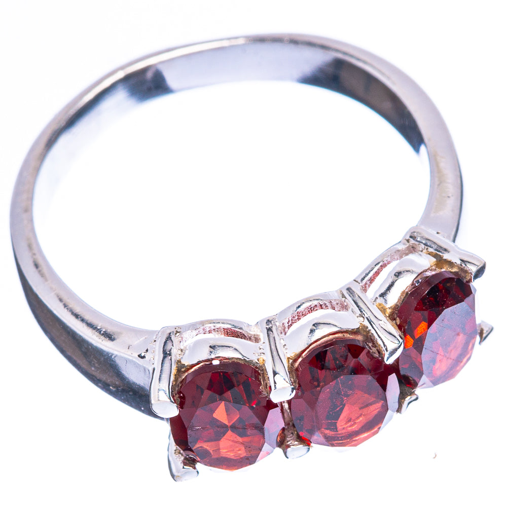 Garnet Dainty Ring Size 7.5 (925 Sterling Silver) R5193