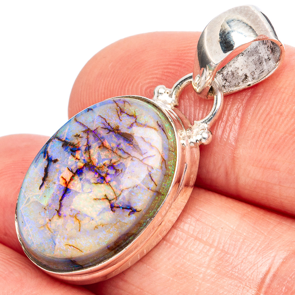Rare Sterling Opal Pendants 1 1/4" (925 Sterling Silver) P43280