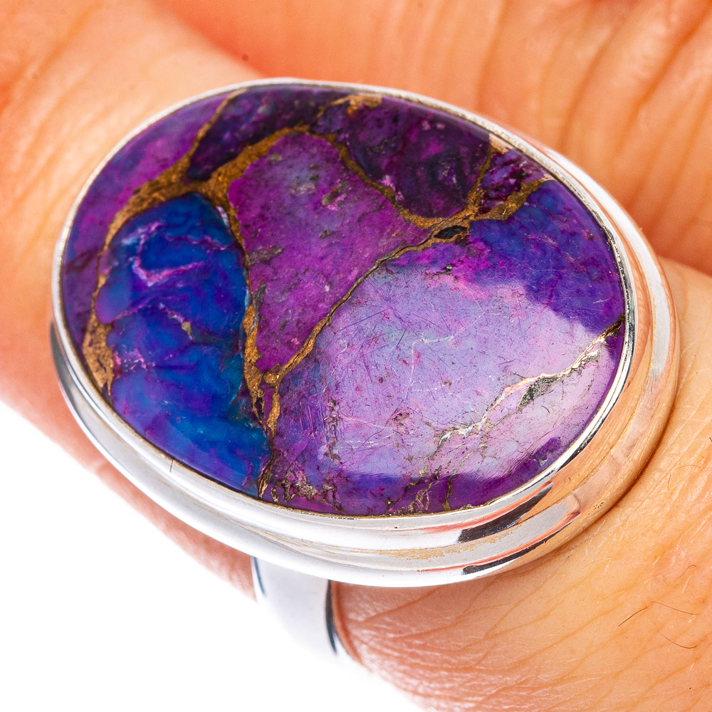 Purple Copper Composite Turquoise Ring Size 7 (925 Sterling Silver) R1501