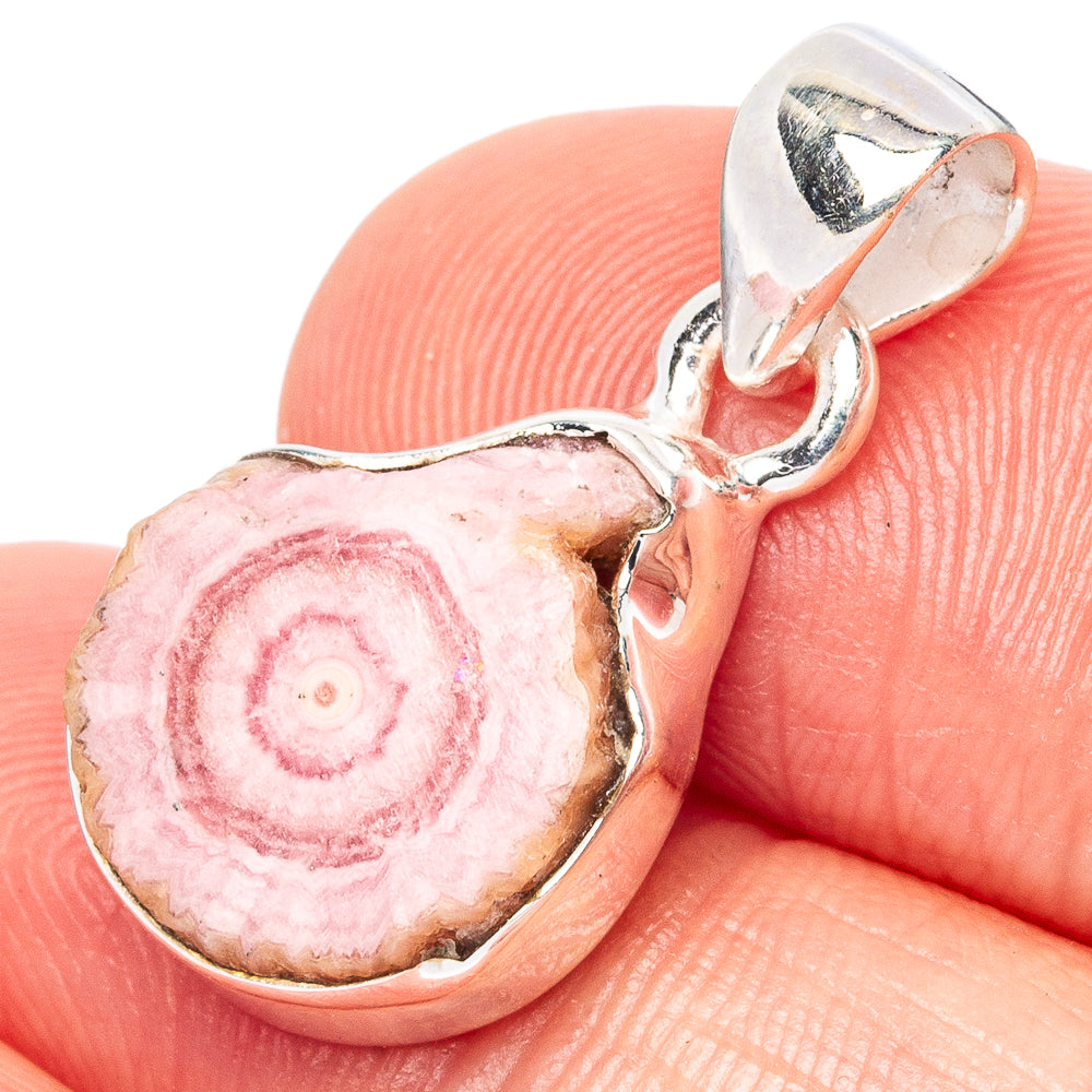 Rare Rhodochrosite Stalactite Pendant 1" (925 Sterling Silver) P42943
