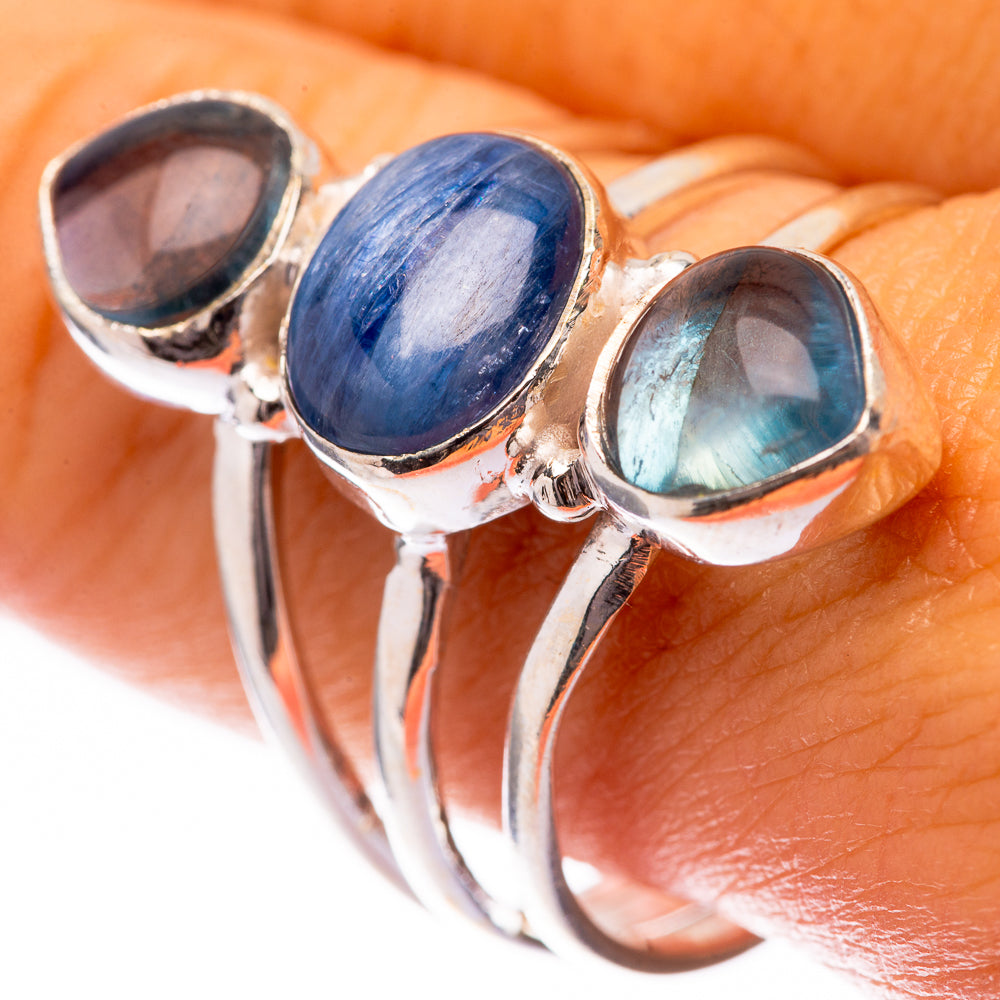 Kyanite, Blue Fluorite Ring Size 10 (925 Sterling Silver) R140595